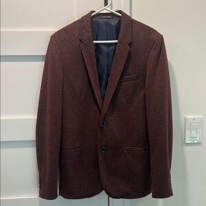 Zara Red Sport Coat with Notched Lapel